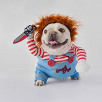 Costume de clown pour chien Déguisement pour chien Vêtement chien couleur: Rouge