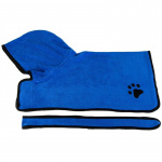Peignoir de bain à capuche pour chien Manteau pour chien Vêtement chien Taille: XS Couleur: Bleu