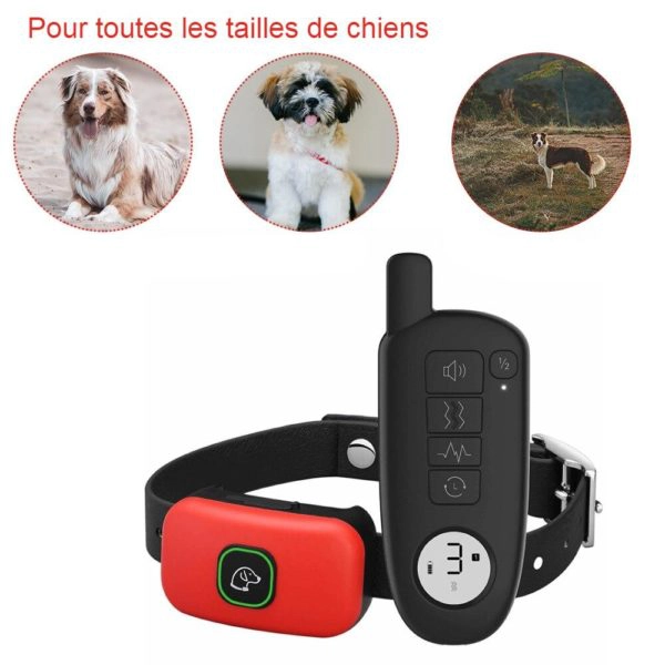 Collier anti-aboiement avec télécommande pour chien Accessoire chien Collier anti-aboiement chien Collier chien a7796c561c033735a2eb6c: Noir|Rouge