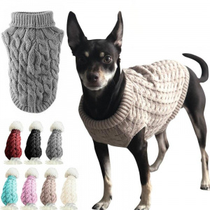 Pull chaud en laine pour chien Pull pour chien Vêtement chien a7796c561c033735a2eb6c: Beige|Blanc|Bleu|Gris|Noir|Rose|Rose foncé|Rouge