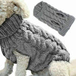 Pull chaud en laine pour chien Pull pour chien Vêtement chien Couleur: Gris Taille: S