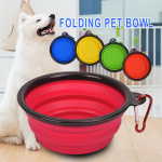 Bol pliable en silicone pour chien Accessoire chien Gamelle chien couleur: Blanc|Bleu|Bleu ciel|Jaune|Noir|Orange|Rose|Rouge|Vert|Vert clair|Violet