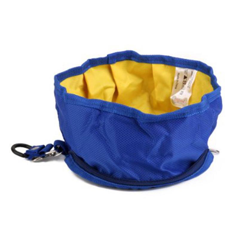 Bol portable en tissu pour chien Accessoire chien Gamelle chien Couleur: Jaune