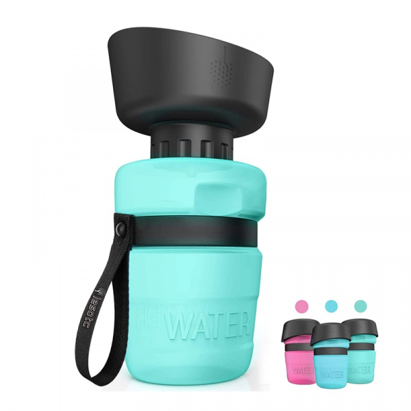 Bouteille d’eau portable pour chiens Accessoire chien Gourde pour chien couleur: Bleu|Rose|Vert