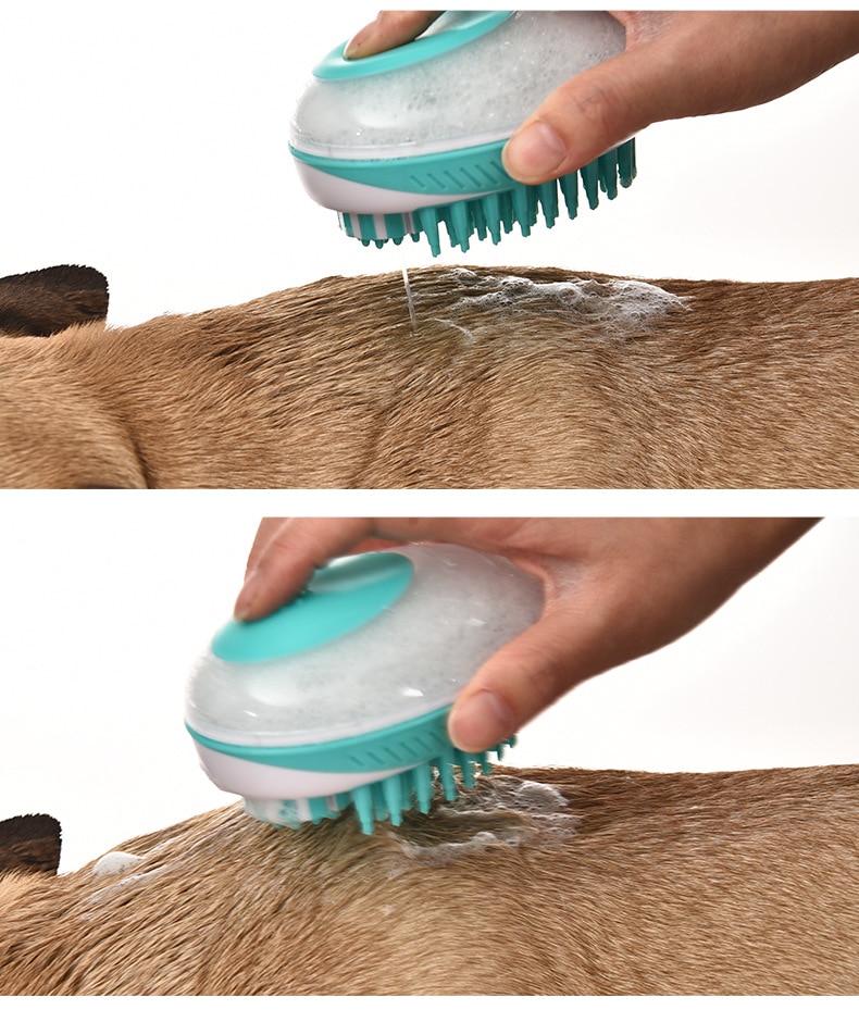 Brosse de bain en silicone pour chien Anti-puce chien Hygiène chien couleur: Bleu|Vert
