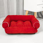 Canapé-lit pour chien Canapé pour chien Mobilier pour chien Taille: 65cmx55cm Couleur: Rouge