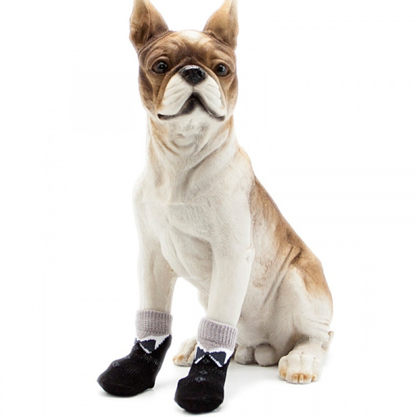 Chaussure d’hiver tricotée pour chien Chaussette pour chien Chaussure pour chien Vêtement chien couleur: Noir