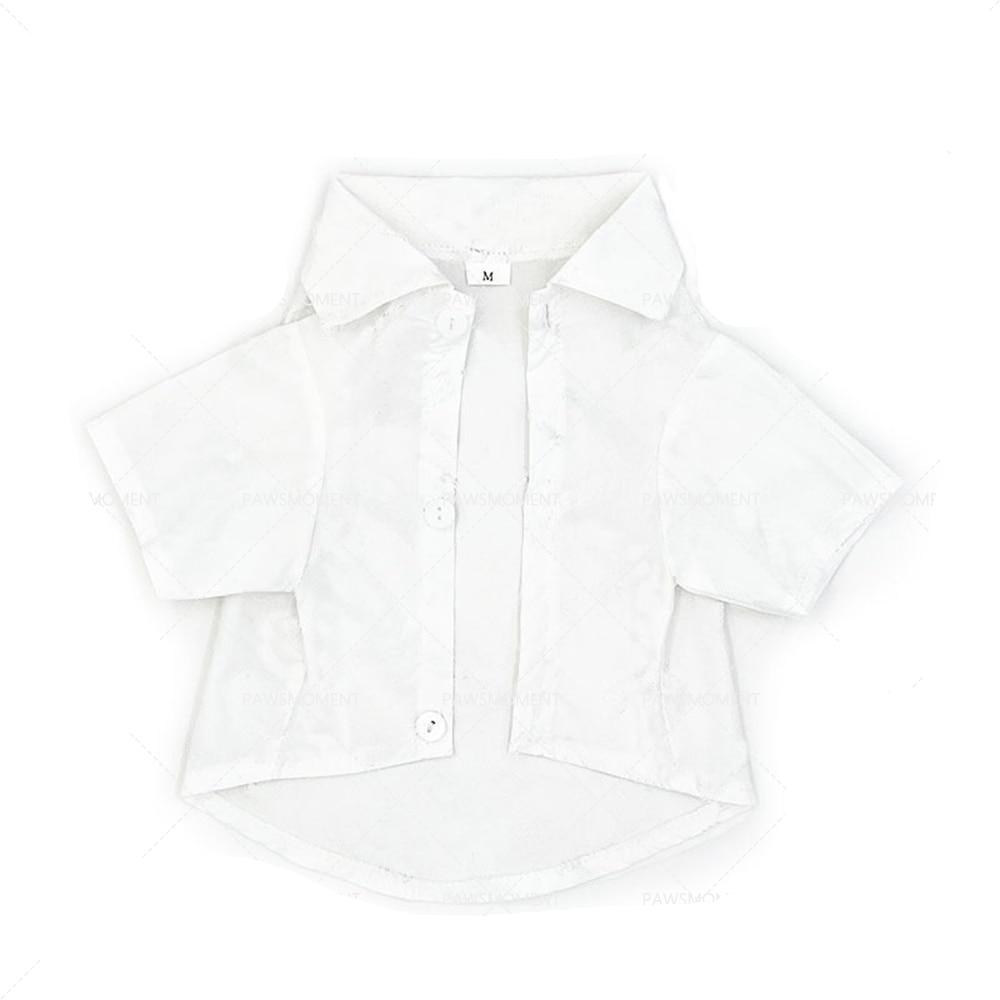 Chemise à col pour chien Vêtement chien couleur: Blanc