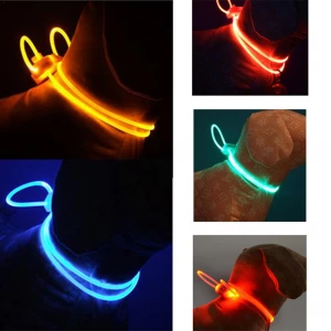 Collier LED à la mode pour chien Accessoire chien Collier chien Collier électrique chien couleur: Bleu|Jaune|Orange|Rose|Vert