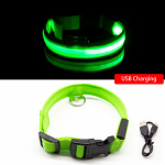 Collier à LED rechargeable par câble USB pour chien Accessoire chien Collier électrique chien Taille: M Couleur: Vert