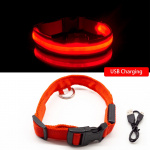 Collier à LED rechargeable par câble USB pour chien Accessoire chien Collier électrique chien Taille: S Couleur: Rouge
