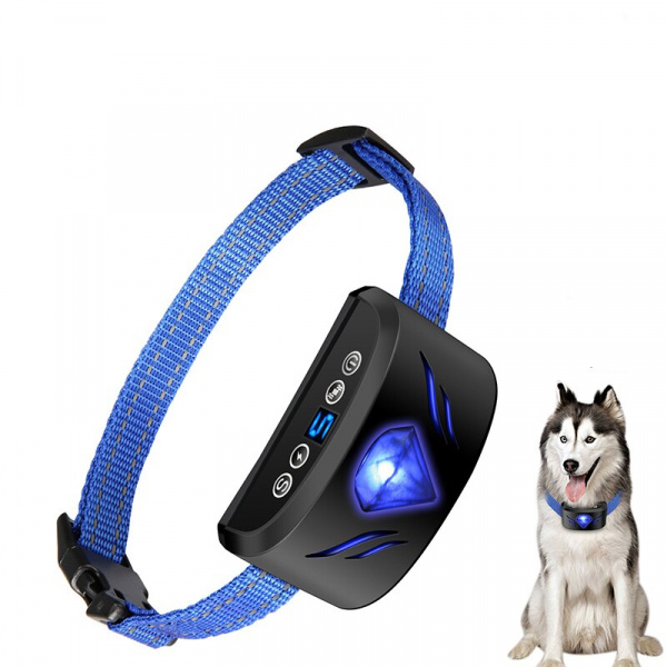 Collier anti-aboiement à motif de diamant pour chien Accessoire chien Collier anti-aboiement chien couleur: Bleu|Bleu marine|Gris|Noir|Or|Orange
