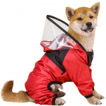 Combinaison en polyester à capuche pour chien Manteau pour chien Vêtement chien Taille: 4XL Couleur: Rouge