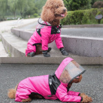 Combinaison en polyester à capuche pour chien Manteau pour chien Vêtement chien couleur: Rose|Rouge|Vert