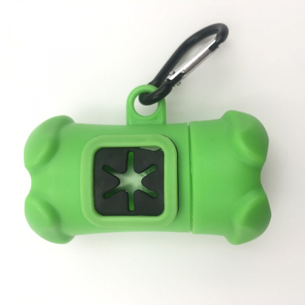 Distributeur portable de sacs à déchet pour chien Accessoire chien Couleur: Vert