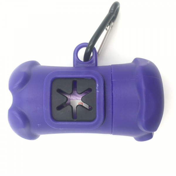 Distributeur portable de sacs à déchet pour chien Accessoire chien couleur: Bleu|Orange|Vert|Violet