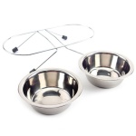 Doubles bols en acier inoxydable pour chien Accessoire chien Gamelle chien a7796c561c033735a2eb6c: Gris