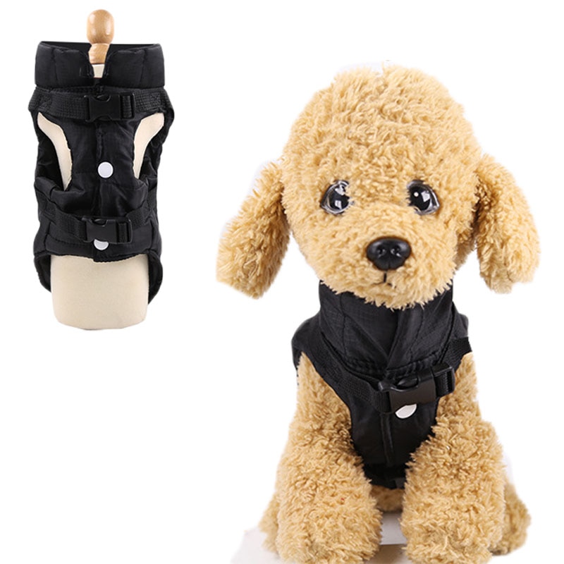 Harnais et veste d’hiver pour chien Accessoire chien Harnais chien couleur: Noir|Rouge
