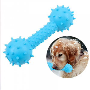 Jouet à mâcher en forme d’haltère pour chien Accessoire chien Jouets pour chien couleur: Bleu|Jaune|Rose
