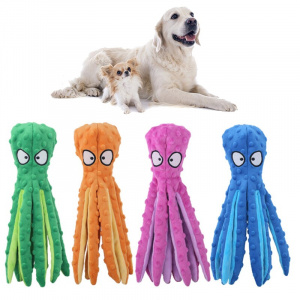 Jouet en forme de poulpe pour chien Accessoire chien Jouets pour chien couleur: Bleu|Orange|Vert|Violet