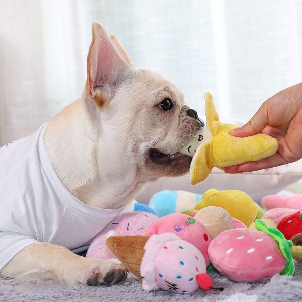 Jouets en peluche en forme de banane Accessoire chien Jouets pour chien couleur: Jaune