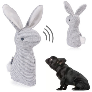 Lapin en peluche avec couinement pour chien Accessoire chien Doudou pour chien couleur: Gris