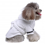 Luxueux peignoir de bain pour chien Vêtement chien Taille: L Couleur: Blanc