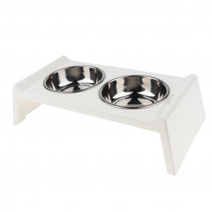 Mangeoire avec support en acrylique pour chien Accessoire chien Gamelle chien Couleur: Blanc