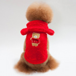 Manteau à motif ours pour chien Manteau pour chien Vêtement chien Taille: L Couleur: Rouge