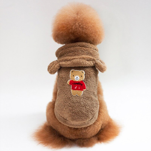 Manteau à motif ours pour chien Manteau pour chien Vêtement chien Taille: XXL Couleur: Marron