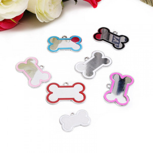Médaille en forme d’os pour chien Accessoire chien Collier chien couleur: Blanc|Bleu|Noir|Rose|Rose vif|Rouge