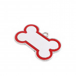 Médaille en forme d’os pour chien Accessoire chien Collier chien Taille: 3x2cm Couleur: Rouge