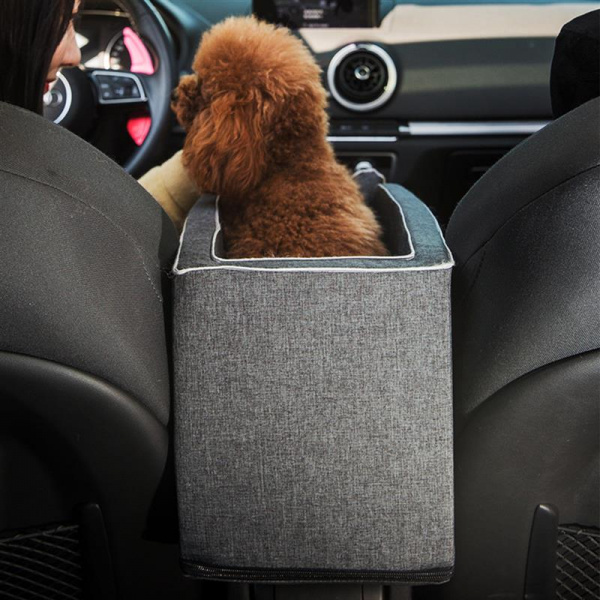 Panier de siège de voiture pour chien Caisse transport chien Transport chien couleur: Blanc|Gris
