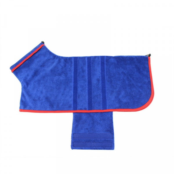 Peignoir de bain en microfibre pour chien Vêtement chien Taille: 3XL Couleur: Bleu