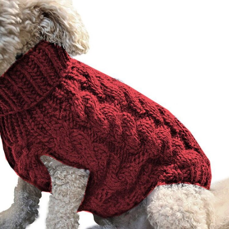 Pull chaud en laine pour chien Pull pour chien Vêtement chien Taille: L Couleur: Rouge