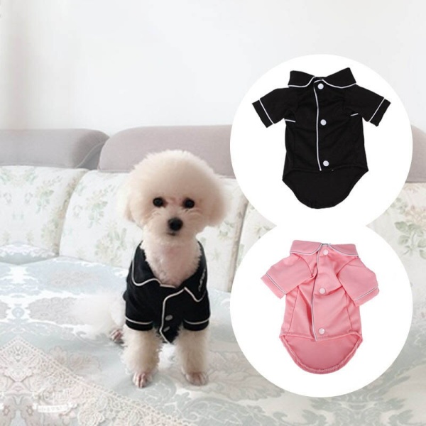 Pyjama bouledogue français pour animaux de compagnie Vêtement chien a7796c561c033735a2eb6c: Noir|Rose