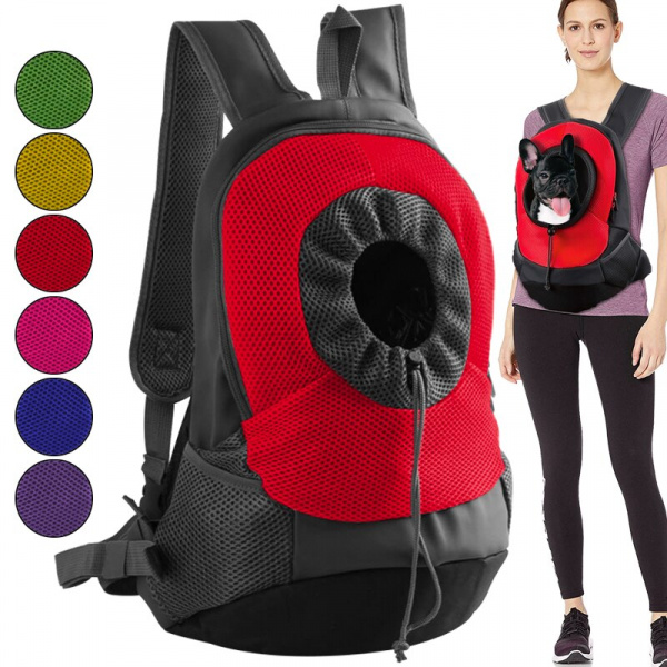 Sac à dos de portage élégant pour chien Sac à dos pour chien Transport chien couleur: Jaune|Rose|Rouge|Vert|Violet