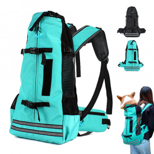 Sac à dos de transport avec large bandoulière pour chien Porte-chien Sac à dos pour chien Transport chien couleur: Noir|Vert