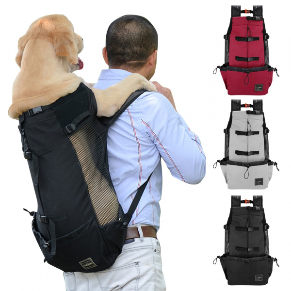 Sac à dos de transport dorsal pour chiens Sac à dos pour chien Transport chien couleur: Gris|Noir|Rouge