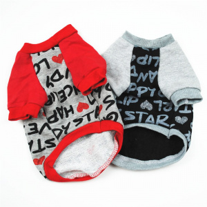 Sweat-shirt avec imprimé de lettres pour chien Vêtement chien couleur: Gris|Rouge