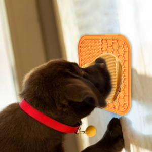 Tapis à lécher pour chien Accessoire chien Gamelle chien couleur: Bleu|Orange
