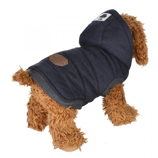 Vêtements d’hiver pour chien Manteau pour chien Vêtement chien couleur: Bleu|Gris