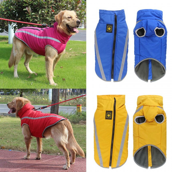Vêtements imperméables pour grands chiens Manteau pour chien Vêtement chien couleur: Bleu|Jaune|Rose|Rouge