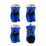 Chaussettes rembourrées 4 pièces pour chien Chaussette pour chien Vêtement chien Taille: L Couleur: Bleu