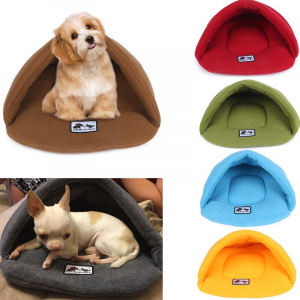 Niche portable et pliable pour petit chien Couchage chien Lit pour chien couleur: Bleu|Gris|Marron|Orange|Rouge|Vert
