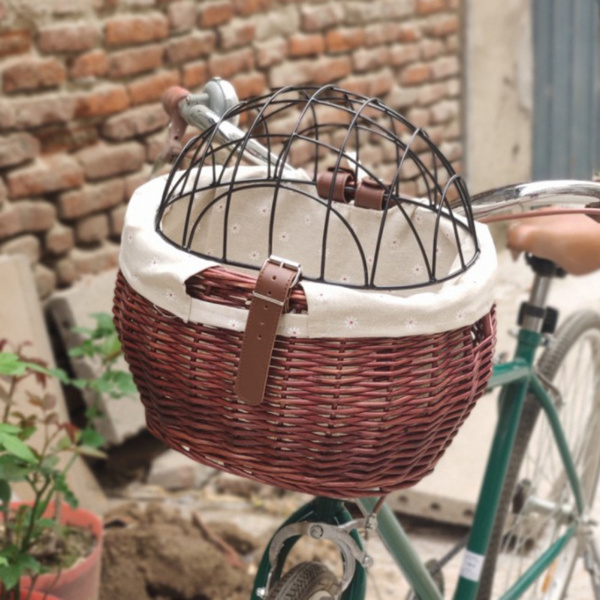 Panier de vélo avec couvercle pour chien Panier vélo chien Transport chien couleur: Beige|Marron|Orange