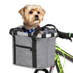 Panier de vélo pour chien Panier vélo chien Transport chien couleur: Gris|Marron