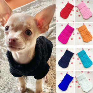Pull tricoté pour chien Pull pour chien Vêtement chien couleur: Blanc|Bleu|Noir|Orange|Rose|Rouge|Vert|Violet