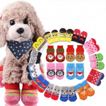 Chaussons multicolores chaud en coton pour chien Chaussure pour chien Vêtement chien couleur: Bleu|Gris|Jaune|Multicolore|Noir|Rose|Rouge|Vert