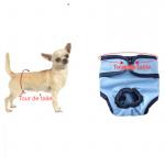 Couche-culotte lavable couleur unie pour chien Culotte Pour Chien Vêtement chien couleur: Bleu|Noir|Rose|Violet